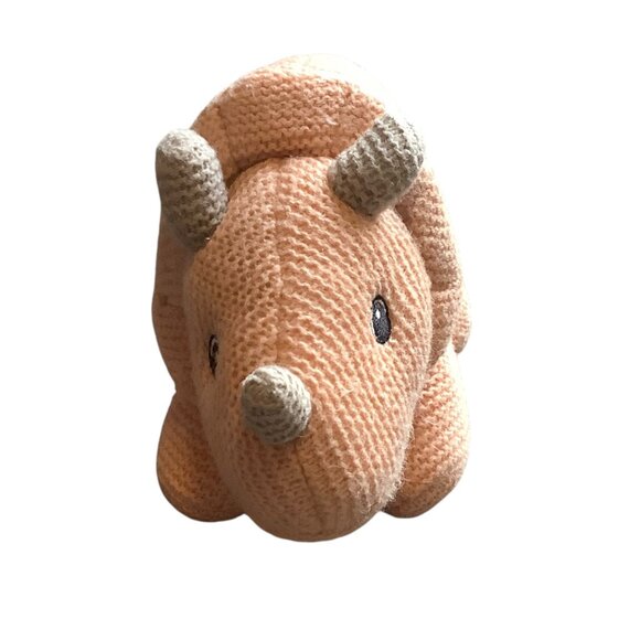 Knitted Triceratops Dinosaur Plush Cuddly Stuffed Animal Spark Create Imagine 12 - Picture 3 of 8